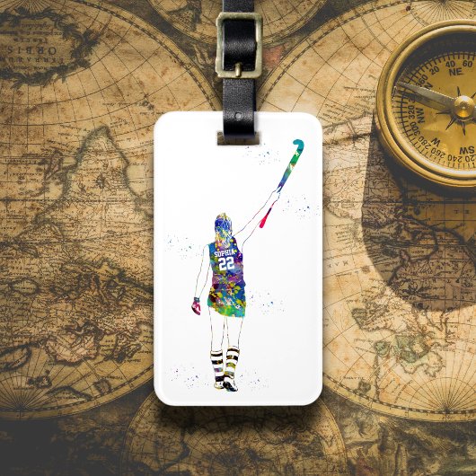 Female Field Hockey Player Gepäckanhänger