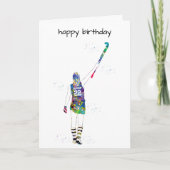 Female Field Hockey Player Karte (Vorderseite)