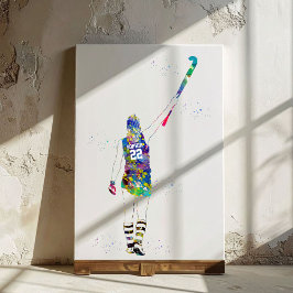 Female Field Hockey Player Leinwanddruck