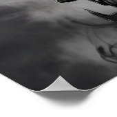 Female Firefighter Smoke American Flag Tribute Poster (Ecke)