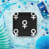 female gender symbol black white pappteller (Party)