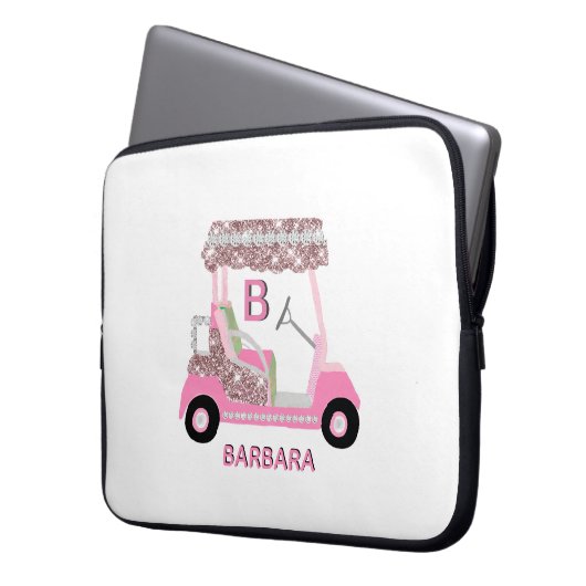 Female Golf Cart Personalize Laptopschutzhülle (Vorderseite Links)