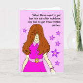 Female Hair Cut Funny Lockerung Karte (Vorderseite)