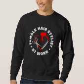Female Hair Stylist At Work Hairdresser Salon Ha Sweatshirt (Vorderseite)