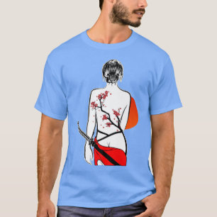Female Japanese Samurai Girl Sword Japan  (2) T-Shirt