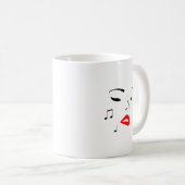 Female Music Face Kaffeetasse (VorderseiteRechts)