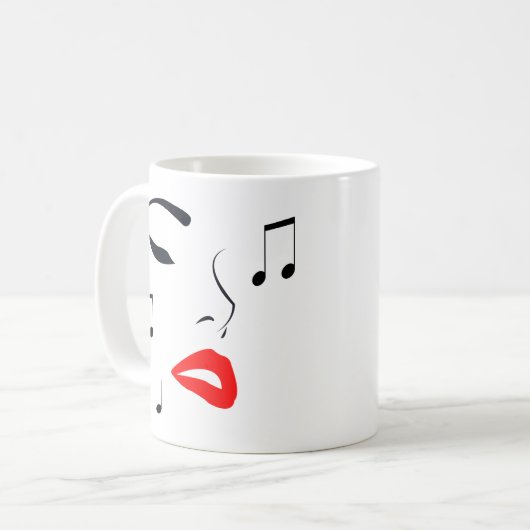 Female Music Face Kaffeetasse (Vorderseite Links)
