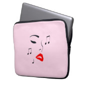 Female Music Face Laptopschutzhülle (Vorderseite Links)