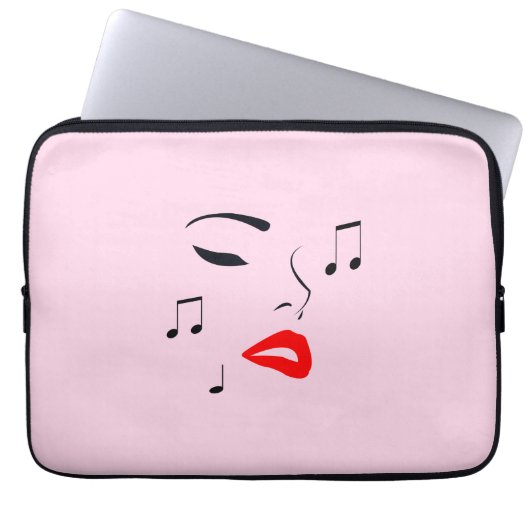 Female Music Face Laptopschutzhülle (Vorderseite)