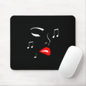 Female Music Face Mousepad (Mit Mouse)