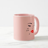 Female Music Face Tasse (VorderseiteRechts)