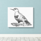 Female Northern Flicker Leinwanddruck (Insitu (Holzboden))