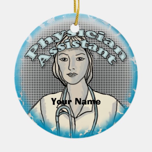 Female Physician Assistant custom name ornament (Vorne)