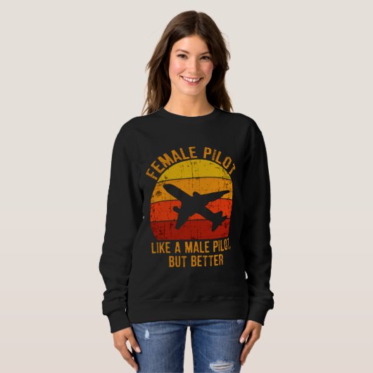 Female Pilot Definition Aviation 2 Sweatshirt (Vorne ganz)