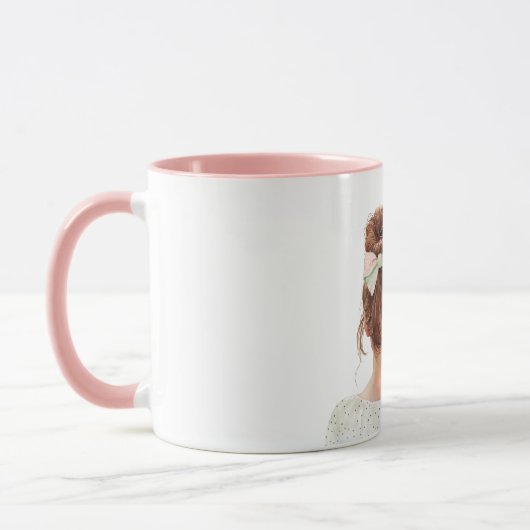 Female Redhead Pink Bow Tasse (Links)