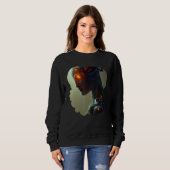Female Robot Sci Fi Cyborg Unique Futuristic Digit Sweatshirt (Vorne ganz)