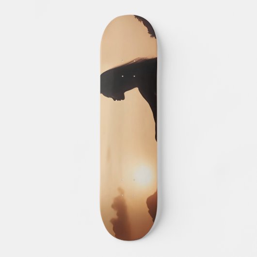 Female Silhouette at Sunset Skateboard (Vorderseite)