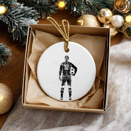 Female Soccer Goalie Keramik Ornament
