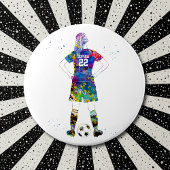 Female Soccer Player  Button