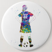 Female Soccer Player Button (Vorderseite)