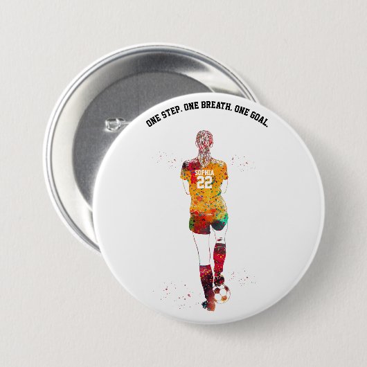 Female Soccer Player Button (Vorne & Hinten)