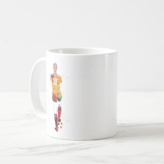 Female Soccer Player Kaffeetasse (Vorderseite Links)