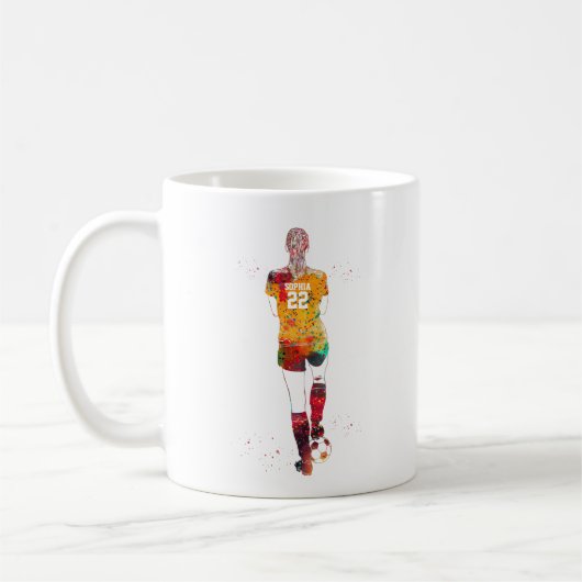 Female Soccer Player Kaffeetasse (Links)