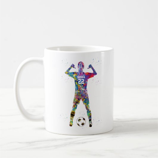 Female Soccer Player Kaffeetasse (Links)