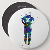 Female Softball Player Button (Vorne & Hinten)