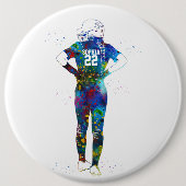 Female Softball Player Button (Vorderseite)