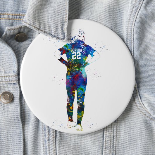 Female Softball Player Button (Beispiel)