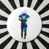 Female Softball Player Button