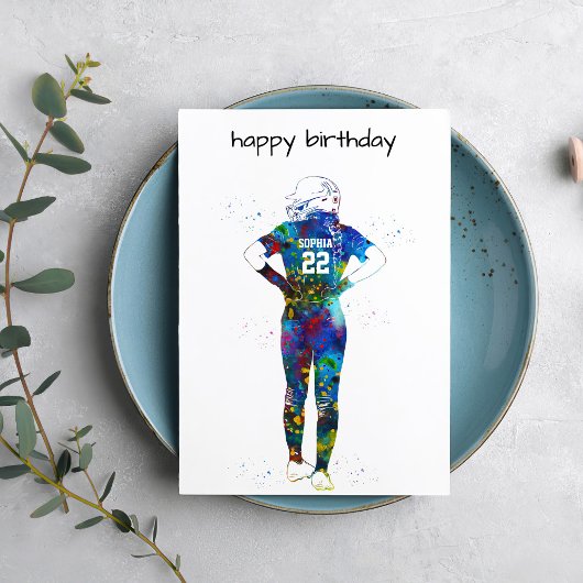 Female Softball Player Karte