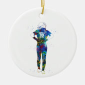 Female Softball Player Keramik Ornament (Vorne)
