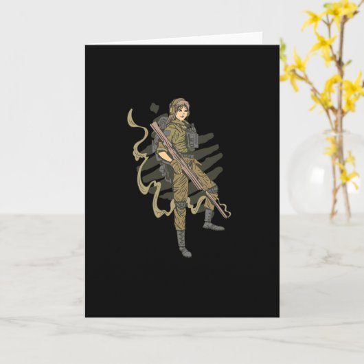 Female soldier karte (Gelbe Blume)