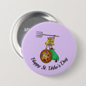 Female St. Urho's Day Round Button (Vorne & Hinten)