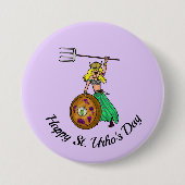 Female St. Urho's Day Round Button (Vorderseite)