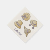 Female Summer Hats Beige Serviette (Ecke)