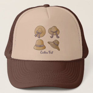 Female Summer Hats Beige Truckerkappe