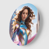 FEMALE SUPERHERO - SCI-FI FANTASY GROßE WANDUHR (Winkel)