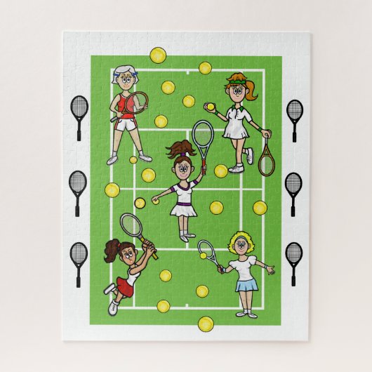 Female Tennis Gals Puzzle Fun (Vertikal)