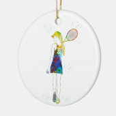 Female Tennis Player Keramik Ornament (Links)