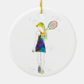 Female Tennis Player Keramik Ornament (Hinten)