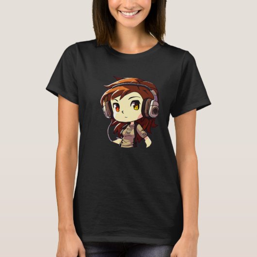 Female Video Game Character Gamer Girl T-Shirt (Vorderseite)