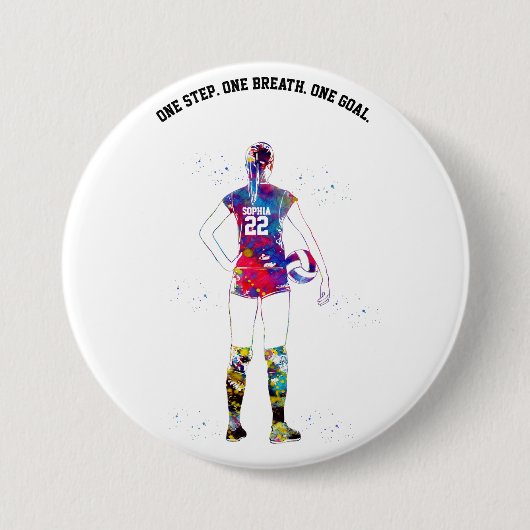 Female Volleyball Player Button (Vorderseite)