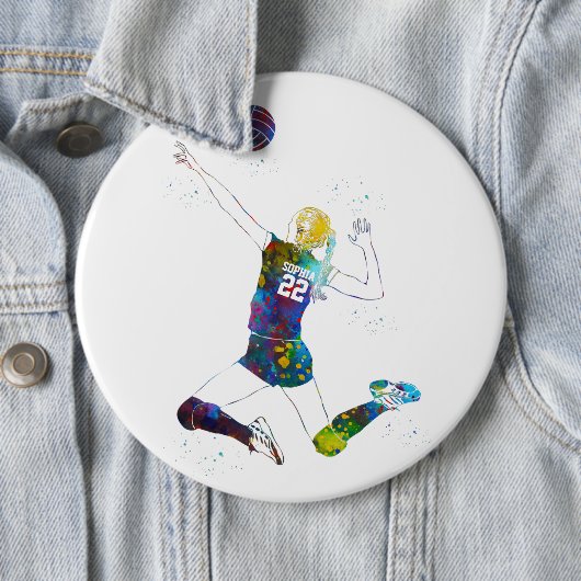 Female Volleyball Player Button (Beispiel)