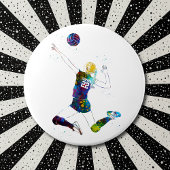 Female Volleyball Player Button