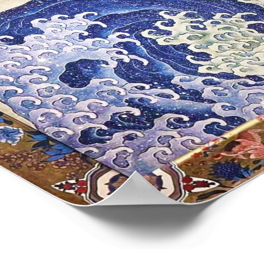 Female Wave, Hokusai Poster (Ecke)