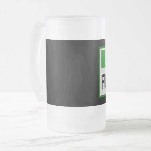 Femaler Handel stoppen Grün Mattglas Bierglas (Vorderseite Links)