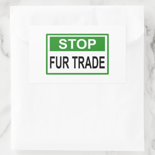 Femaler Handel stoppen Grün Rechteckiger Aufkleber (Tasche)